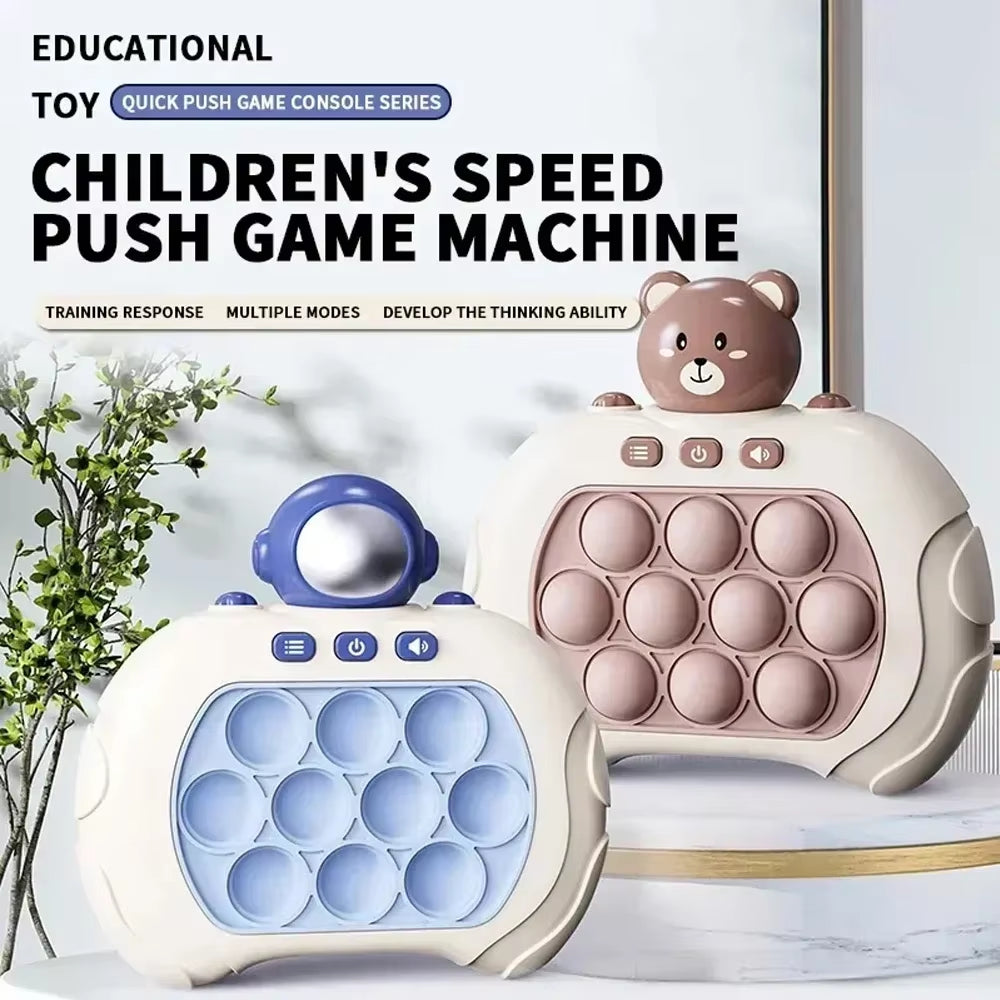 Hot Pop Quick Push Bubbles Game Machine Kids Cartoon Fun Whac-A-Mole Squeezing Toy anti Stress Sensory Bubble Pop Fidget Toy Gif