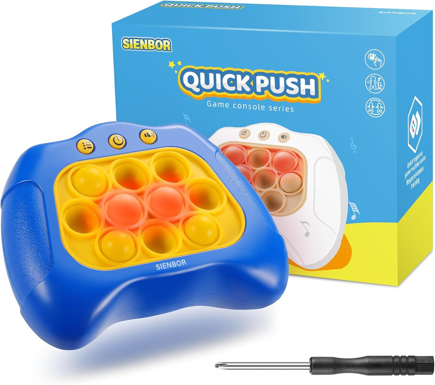 Fast Push Game 4 Modes Screen Handheld Dance Game Machine, Pop Game Controller Electric Popper for Kids Ages 3-12,Birthday Gifts for Boys Girls,Fidget Games Toys for Boys Girls