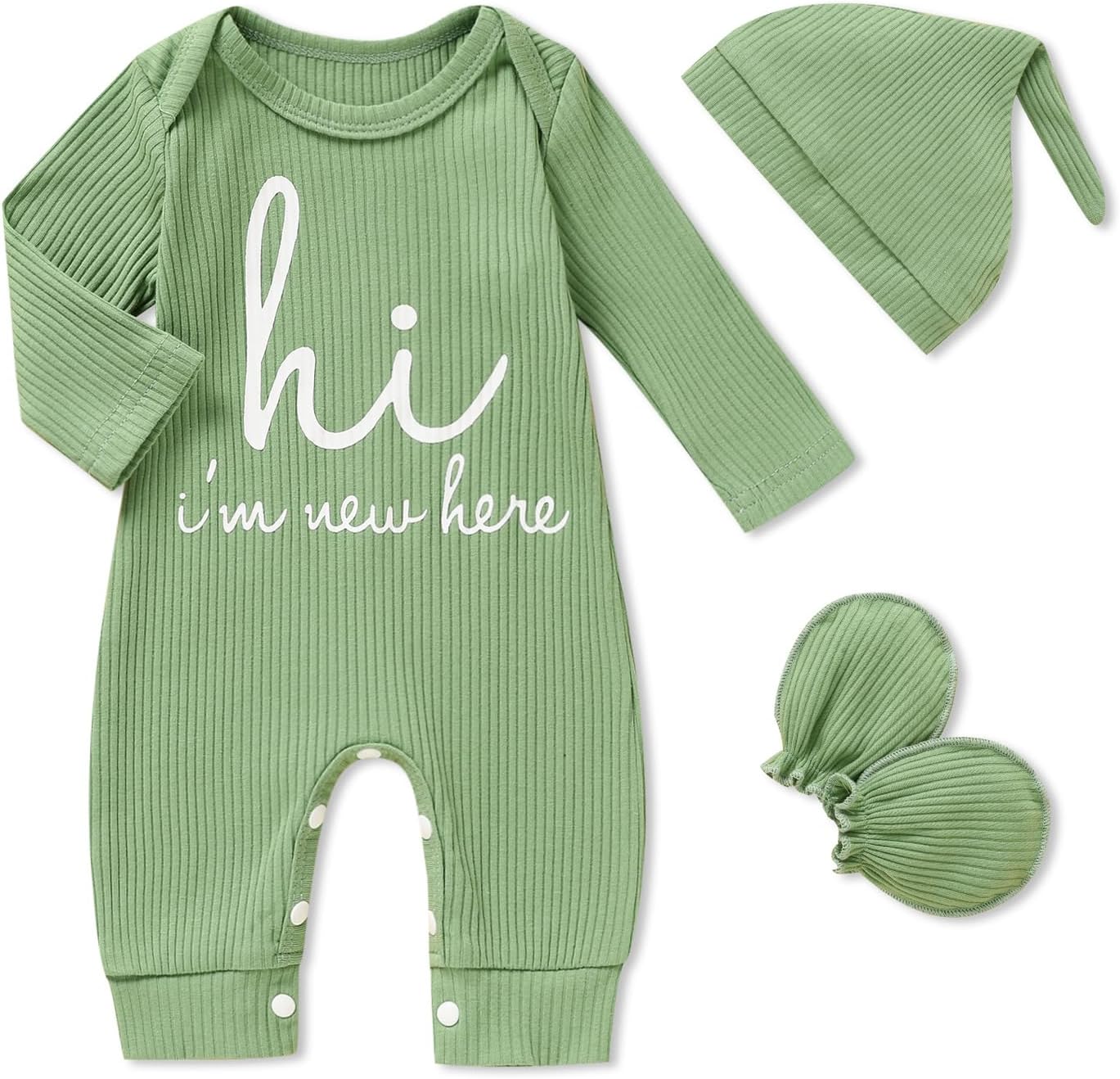 Newborn Baby Boy Romper 3PCS Clothes Set