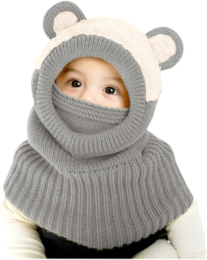 Baby Winter Hat Scarf Set, Unisex Infant Toddler Kids Hat Scarf