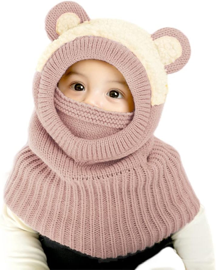 Baby Winter Hat Scarf Set, Unisex Infant Toddler Kids Hat Scarf