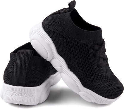 Baby First Walking Shoes 1-4 Years Kid Shoes Trainers Toddler Slip on Infant Waves Shoes Boys Girls Cotton Mesh Breathable Sneakers Outdoor