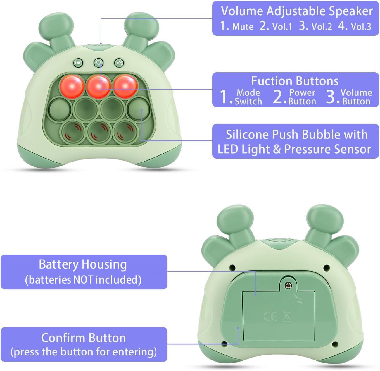 Upgraded Handheld Quick Push Game for Kids 6-12, Sensory Toy / ADHD / Stress Reliefs ! 
