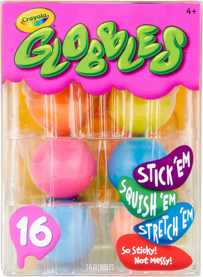 Globbles Fidget Toy (6Ct), Sticky Stress Ball for Adults & Kids, Calming Sensory Toys for Stress Relief, Squish Gift