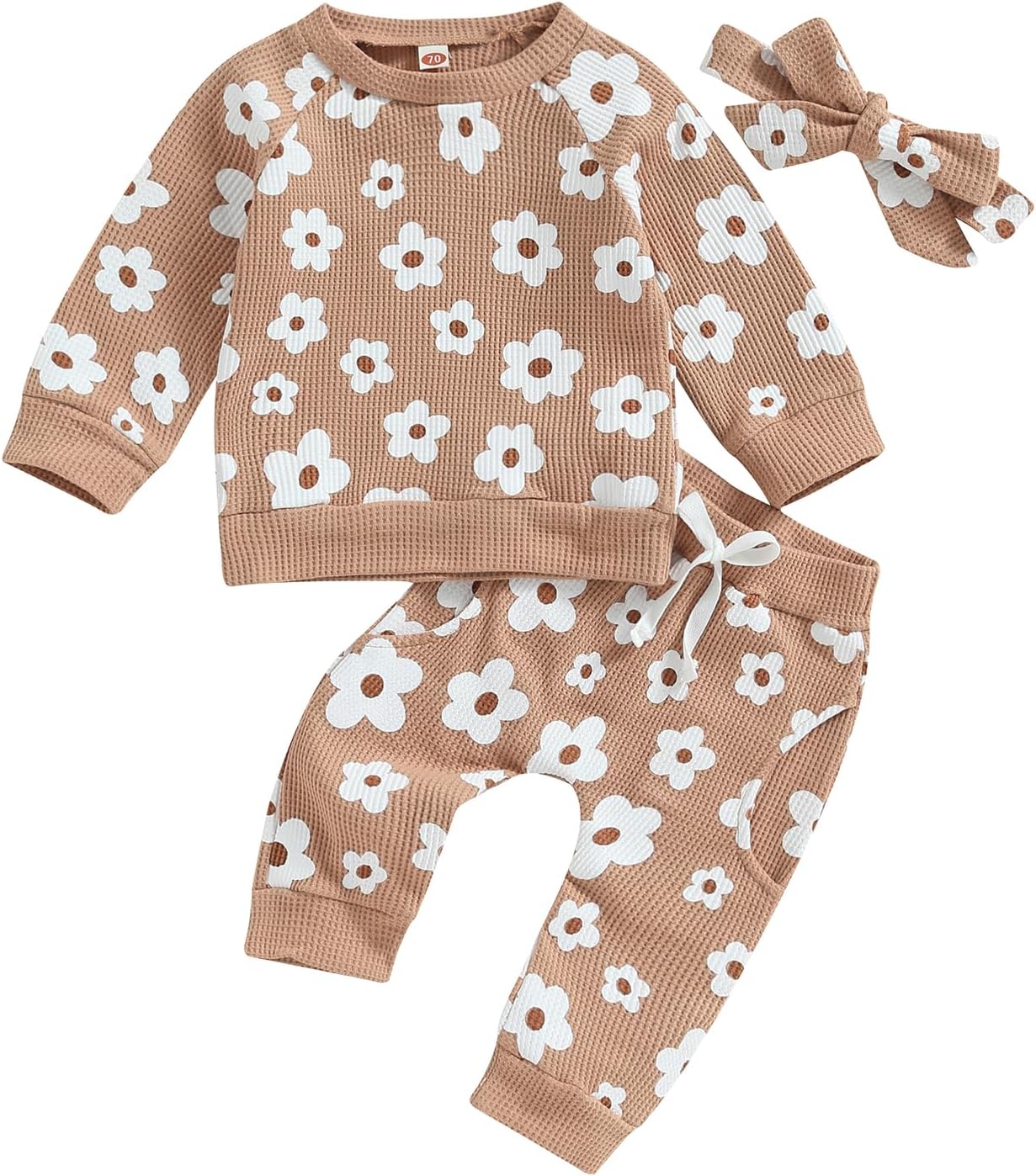 0-24M Flower Newborn Infant Baby Girl Clothes Set Long Sleeve Sweatshirts Tops Pants Outfits