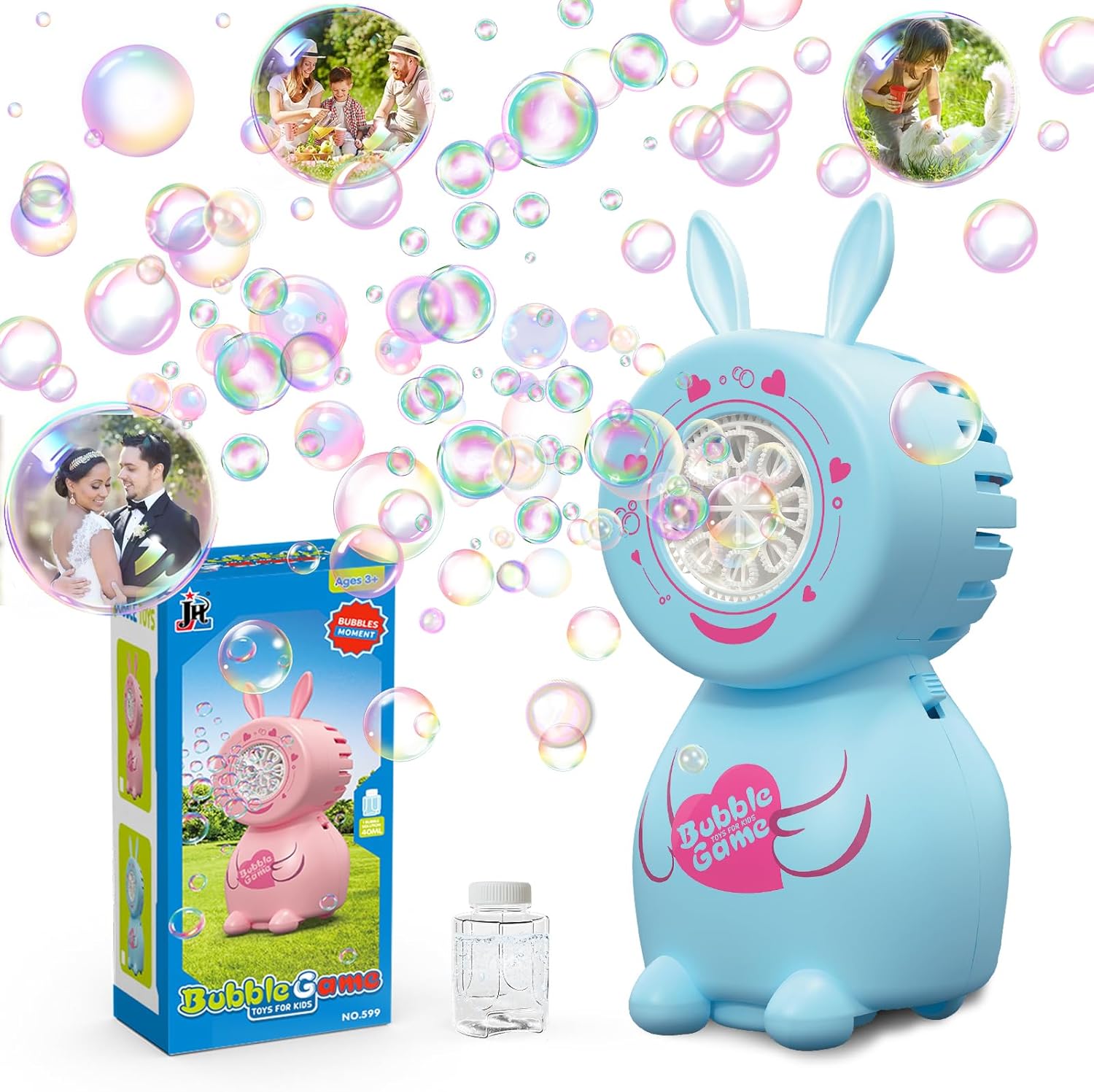  Children's Bubble Blowing Toy with Bubble Solution/8 Holes/8000+ Bubbles