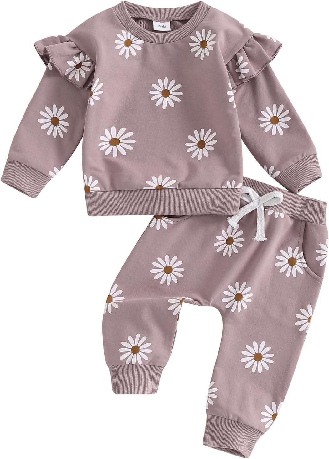 0-24M Flower Newborn Infant Baby Girl Clothes Set Long Sleeve Sweatshirts Tops Pants Outfits