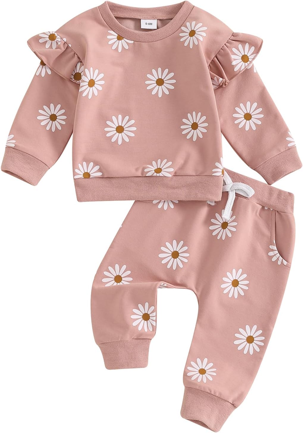 0-24M Flower Newborn Infant Baby Girl Clothes Set Long Sleeve Sweatshirts Tops Pants Outfits