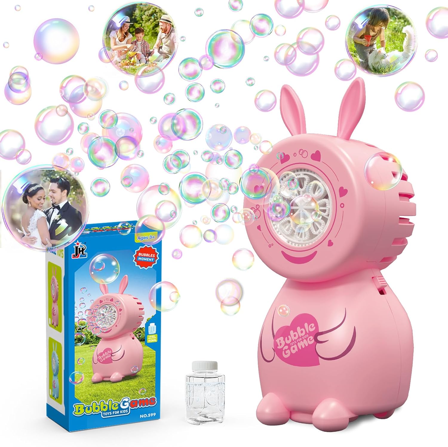  Children's Bubble Blowing Toy with Bubble Solution/8 Holes/8000+ Bubbles