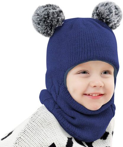 Baby Winter Hat Scarf Set, Unisex Infant Toddler Kids Hat Scarf