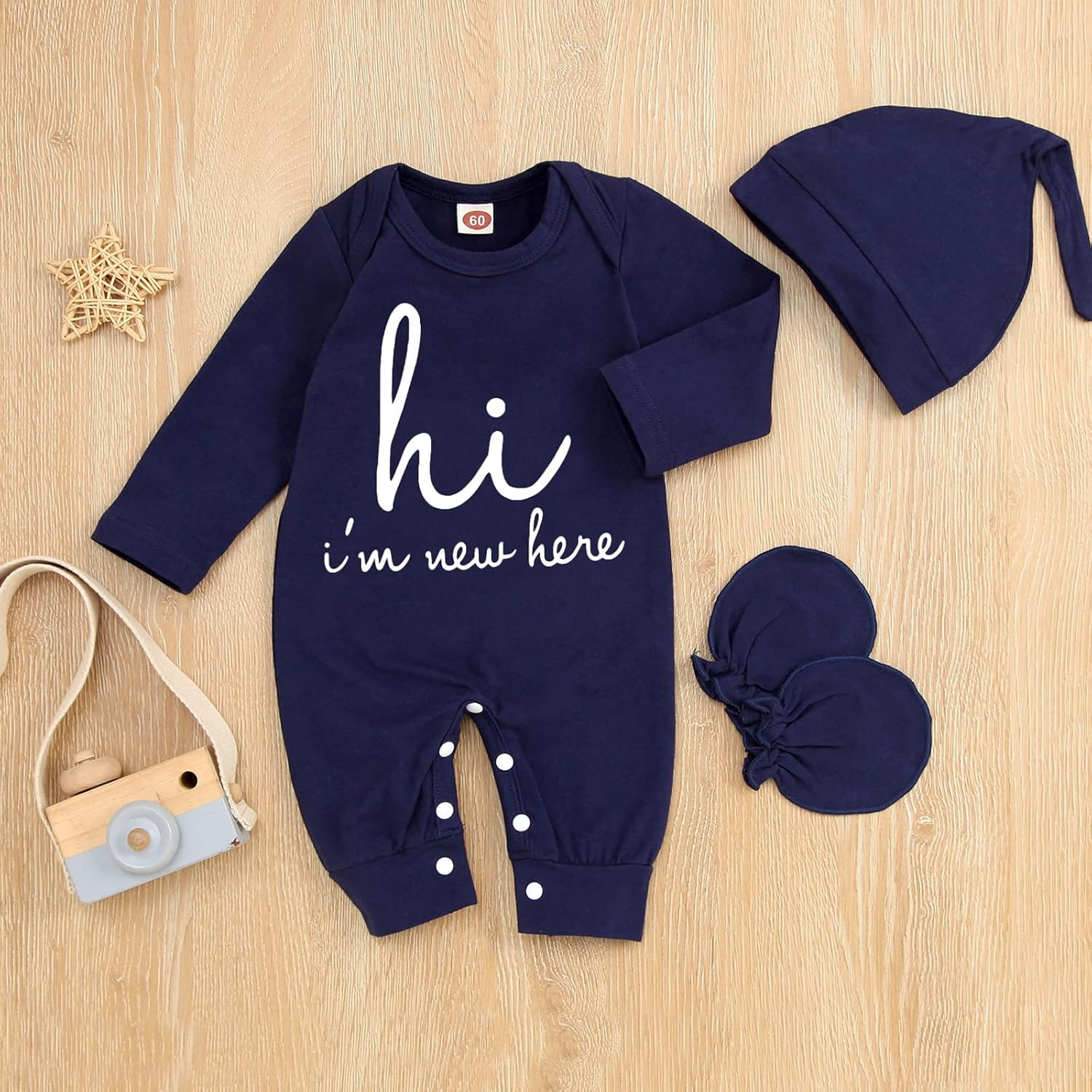 Newborn Baby Boy Romper 3PCS Clothes Set