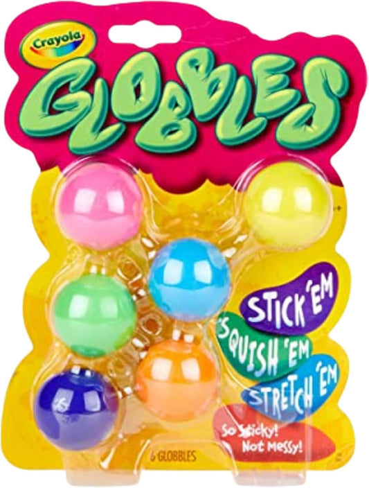 Globbles Fidget Toy (6Ct), Sticky Stress Ball for Adults & Kids, Calming Sensory Toys for Stress Relief, Squish Gift